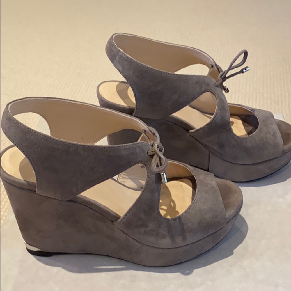 Jimmy Choo Grey Suede Wedge - Picture 3 of 4